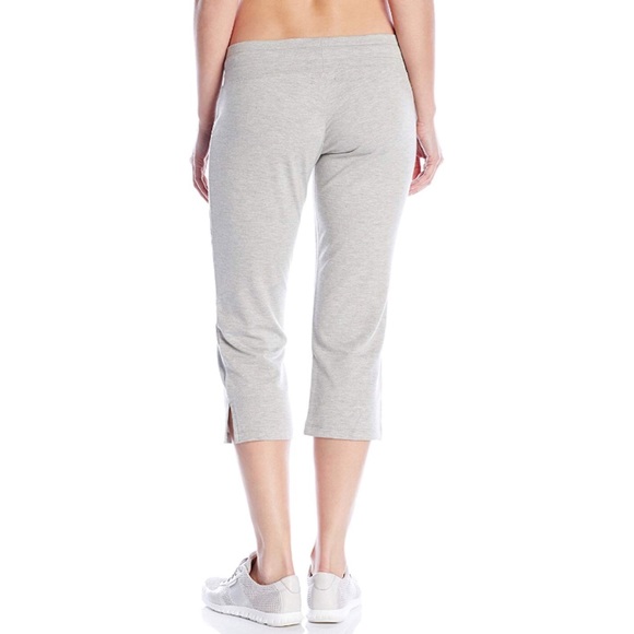 Drawstring Lounge Yoga Capri Pants Heather Grey - Picture 2 of 2